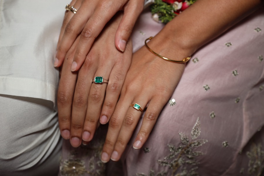 Their engagement rings